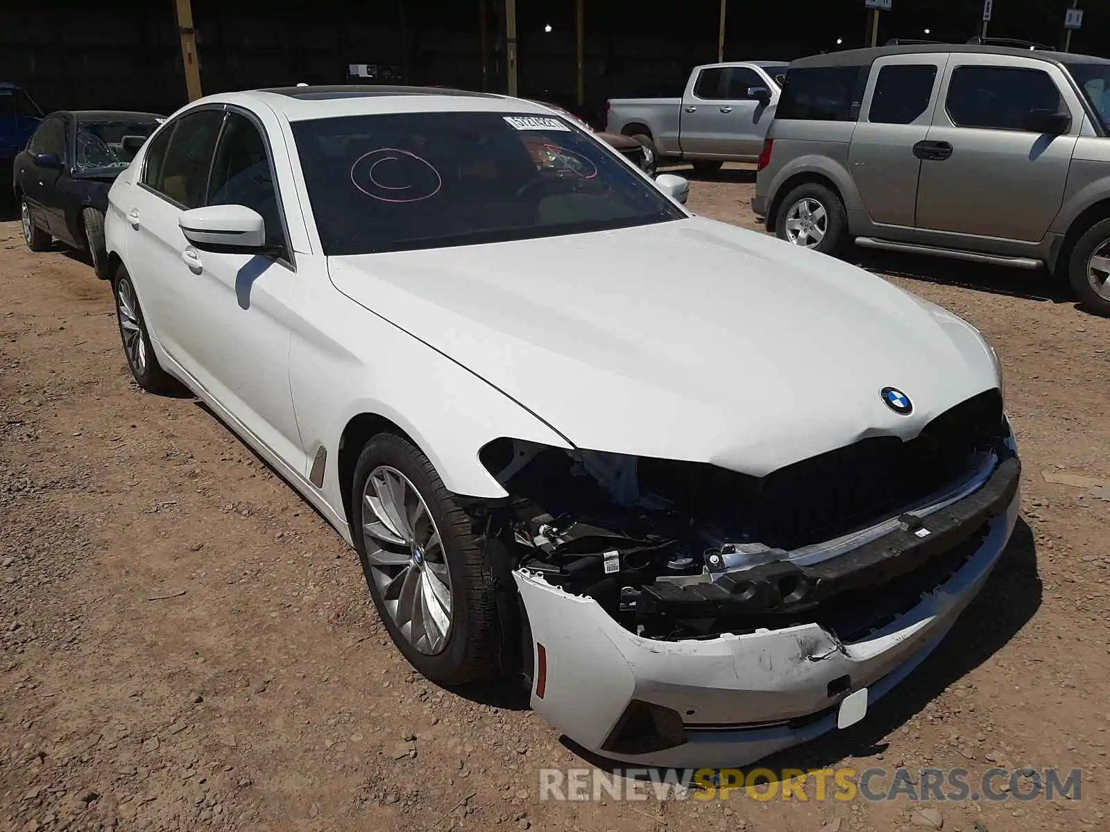 1 Photograph of a damaged car WBA53BH09MCF68040 BMW 5 SERIES 2021