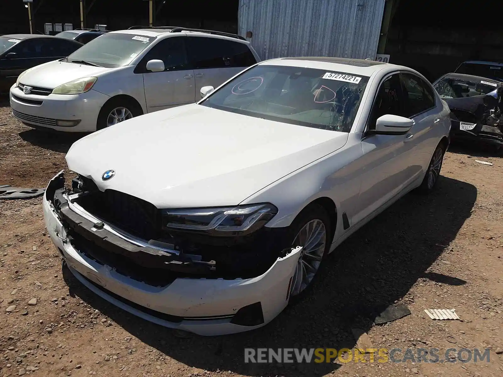 2 Photograph of a damaged car WBA53BH09MCF68040 BMW 5 SERIES 2021