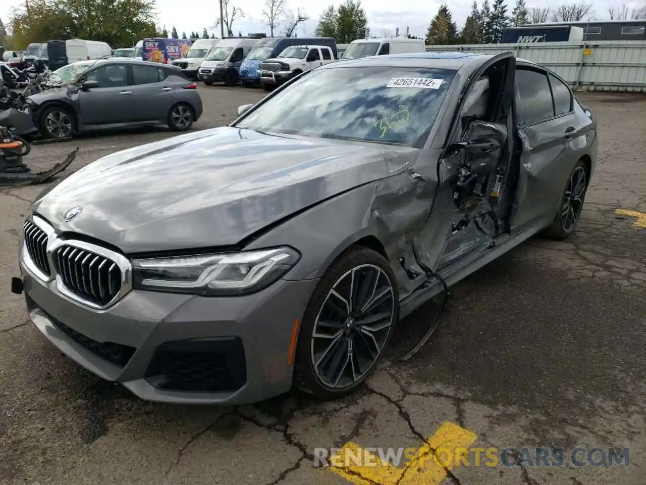 2 Photograph of a damaged car WBA73BJ06MWW91857 BMW 5 SERIES 2021