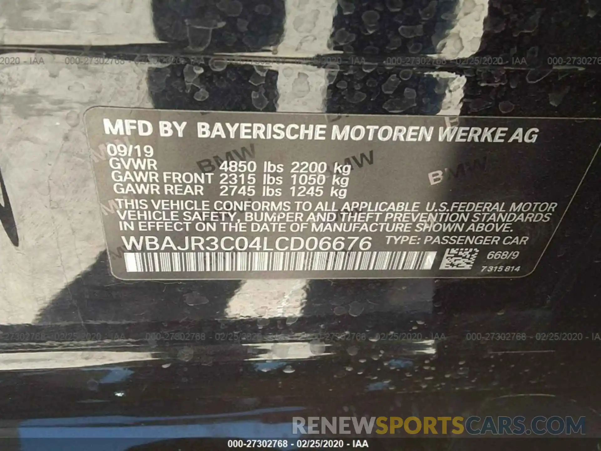 9 Фотография поврежденного автомобиля WBAJR3C04LCD06676 BMW 530 2020