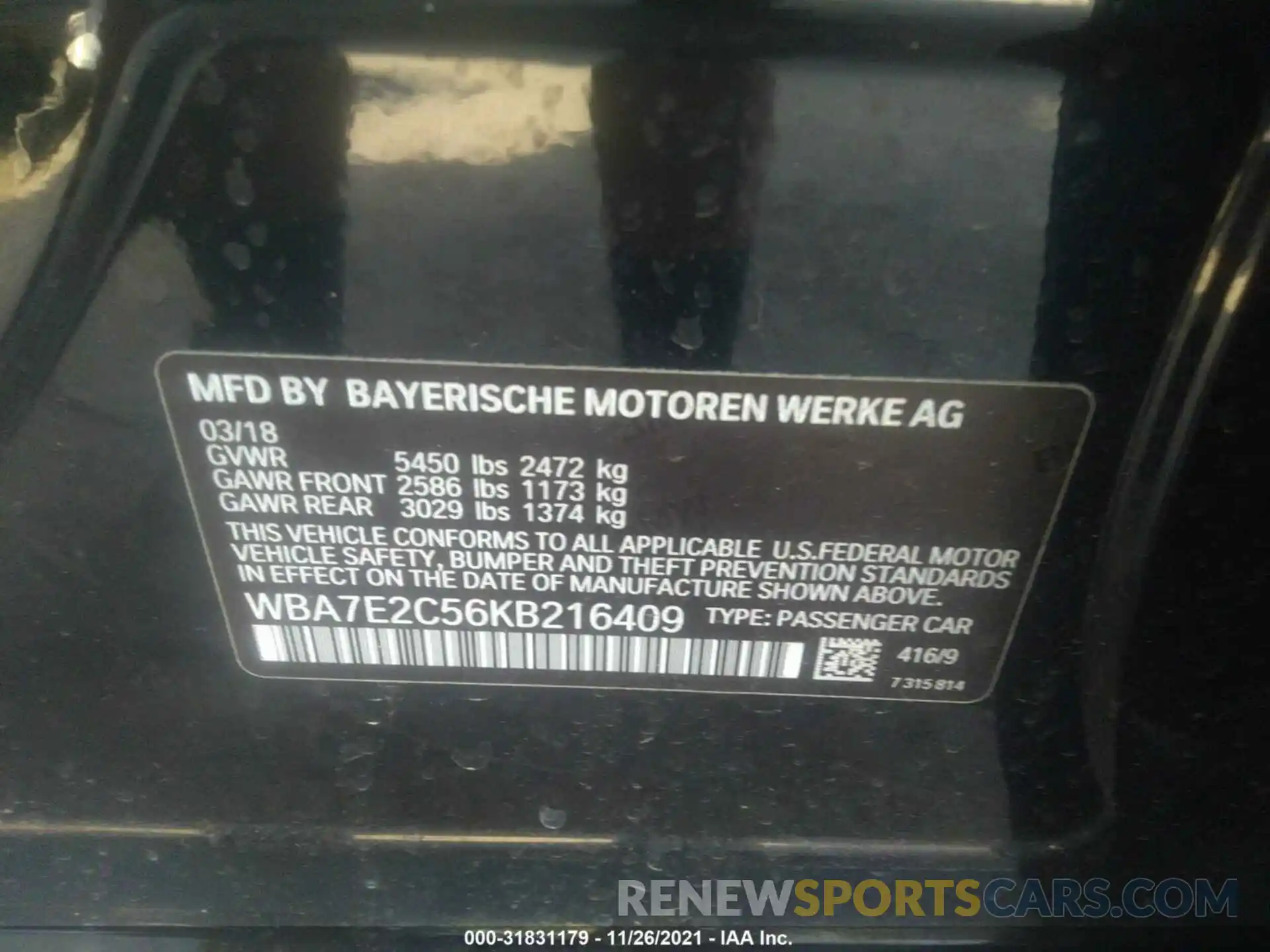 9 Photograph of a damaged car WBA7E2C56KB216409 BMW 7 SERIES 2019