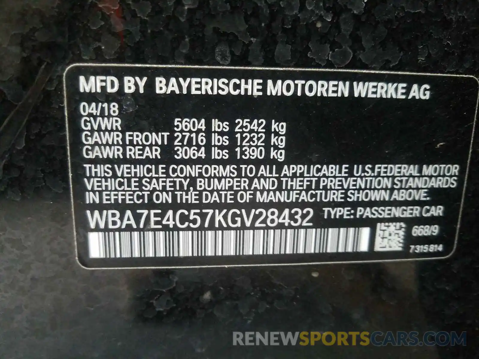 10 Photograph of a damaged car WBA7E4C57KGV28432 BMW 7 SERIES 2019
