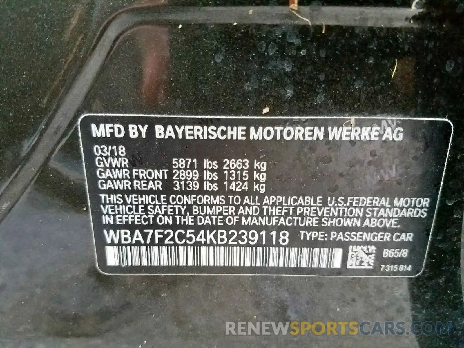 10 Photograph of a damaged car WBA7F2C54KB239118 BMW 7 SERIES 2019