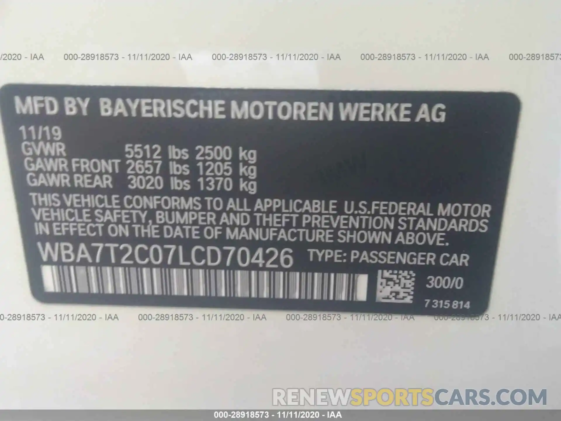9 Photograph of a damaged car WBA7T2C07LCD70426 BMW 7 SERIES 2020