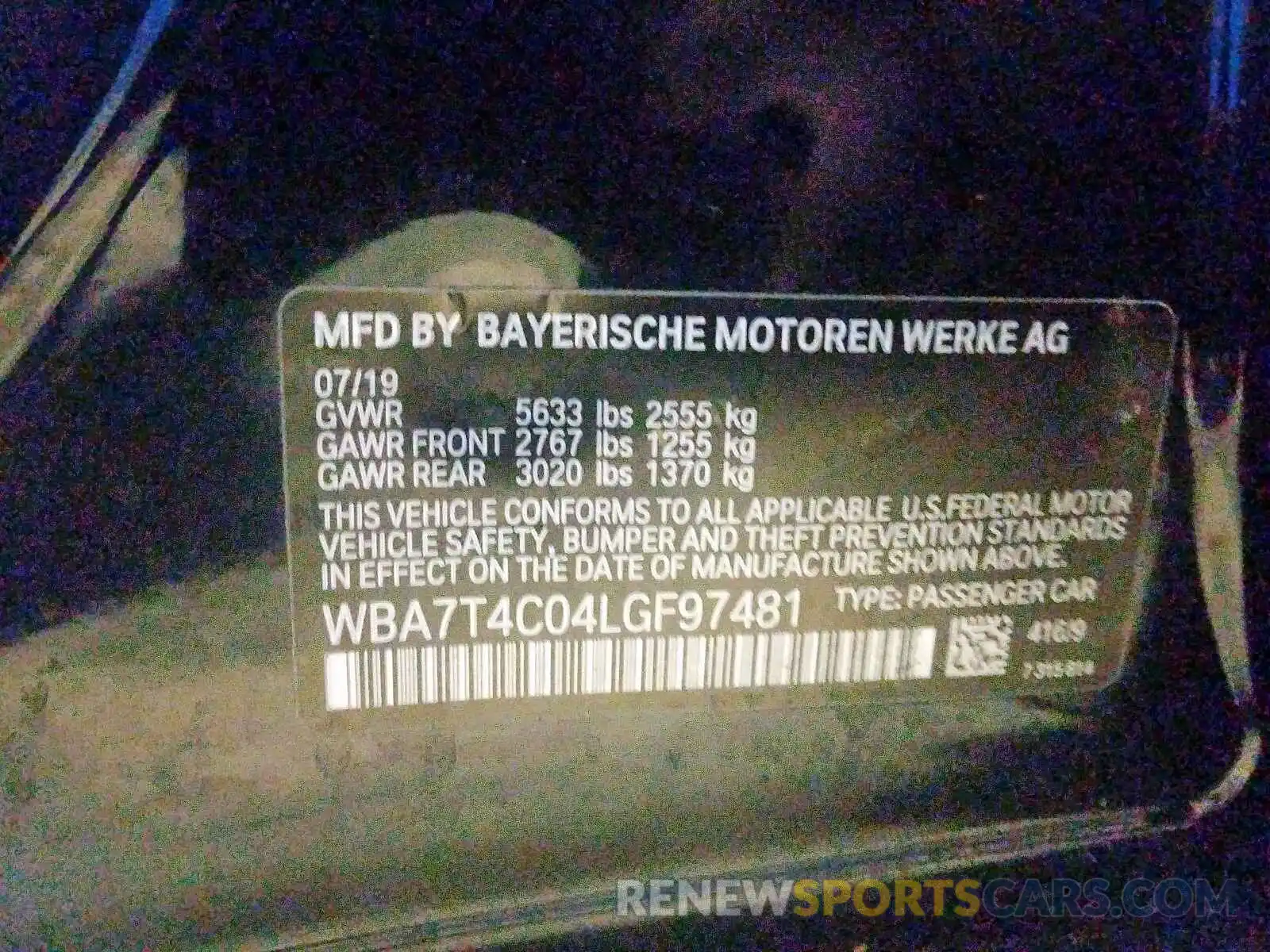 10 Photograph of a damaged car WBA7T4C04LGF97481 BMW 7 SERIES 2020