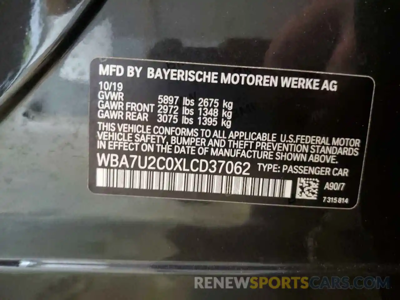 13 Фотография поврежденного автомобиля WBA7U2C0XLCD37062 BMW 7 SERIES 2020