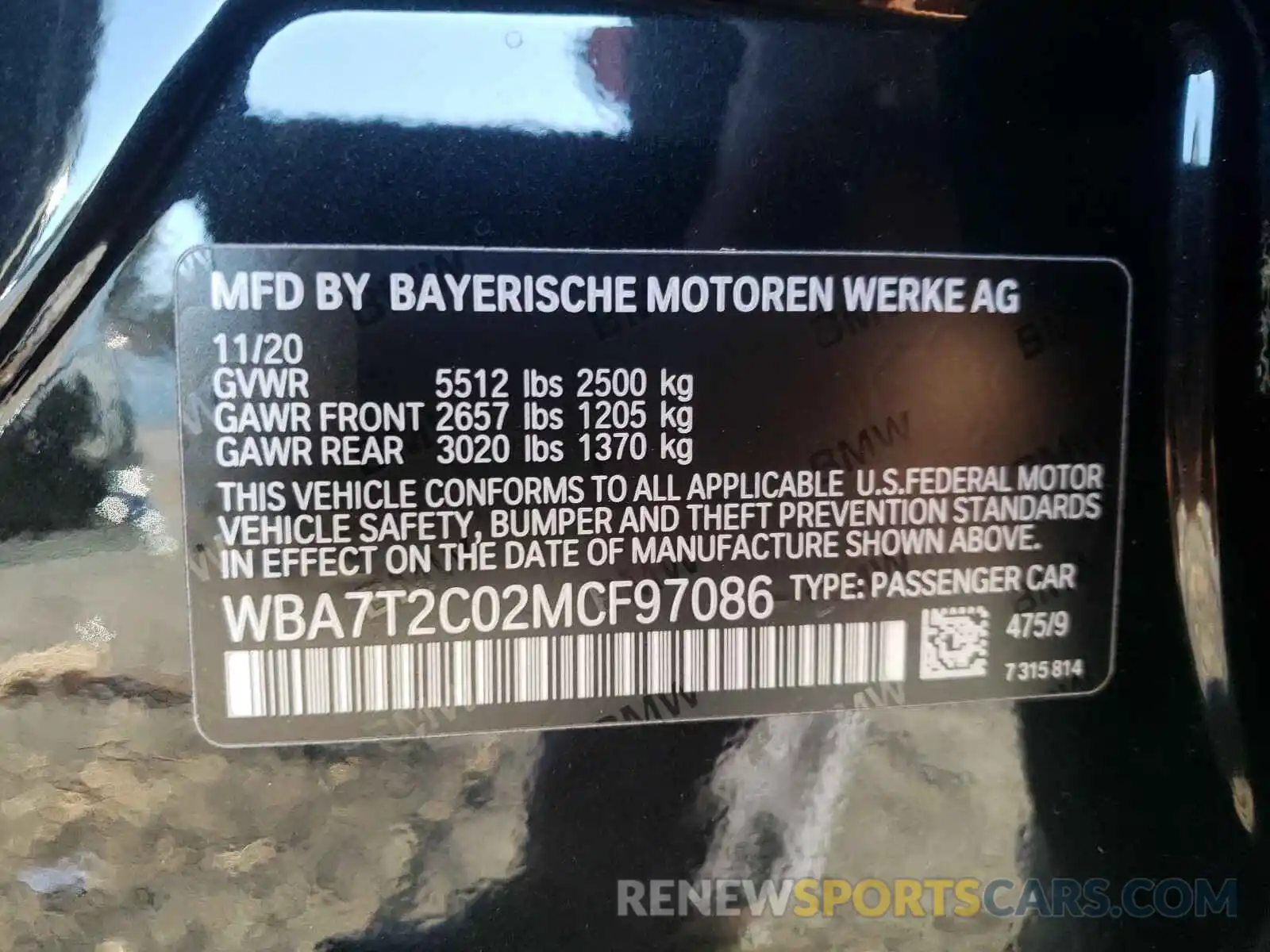 10 Photograph of a damaged car WBA7T2C02MCF97086 BMW 7 SERIES 2021