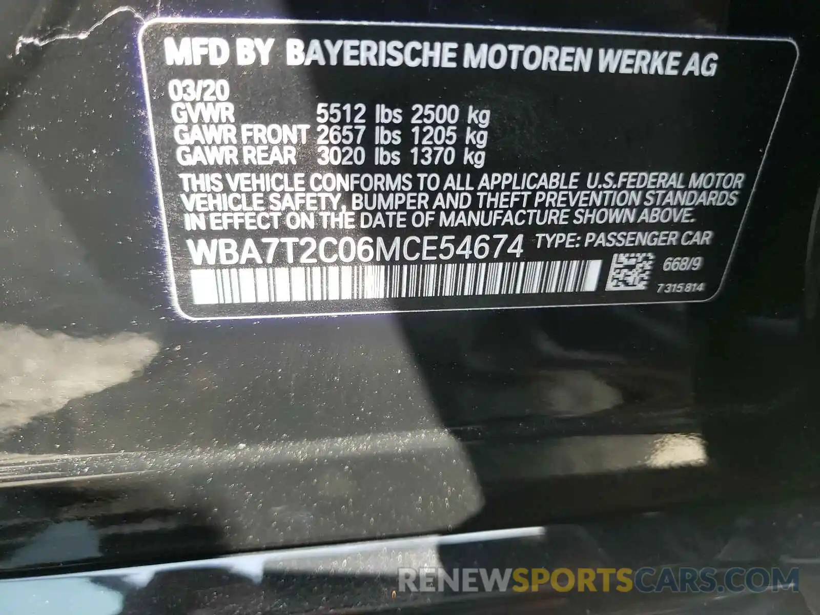 10 Photograph of a damaged car WBA7T2C06MCE54674 BMW 7 SERIES 2021