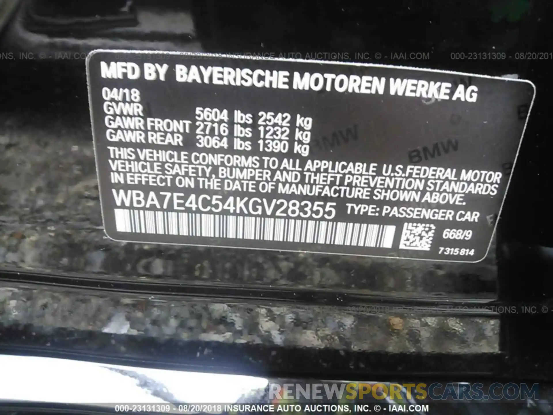 9 Photograph of a damaged car WBA7E4C54KGV28355 Bmw 740 2019
