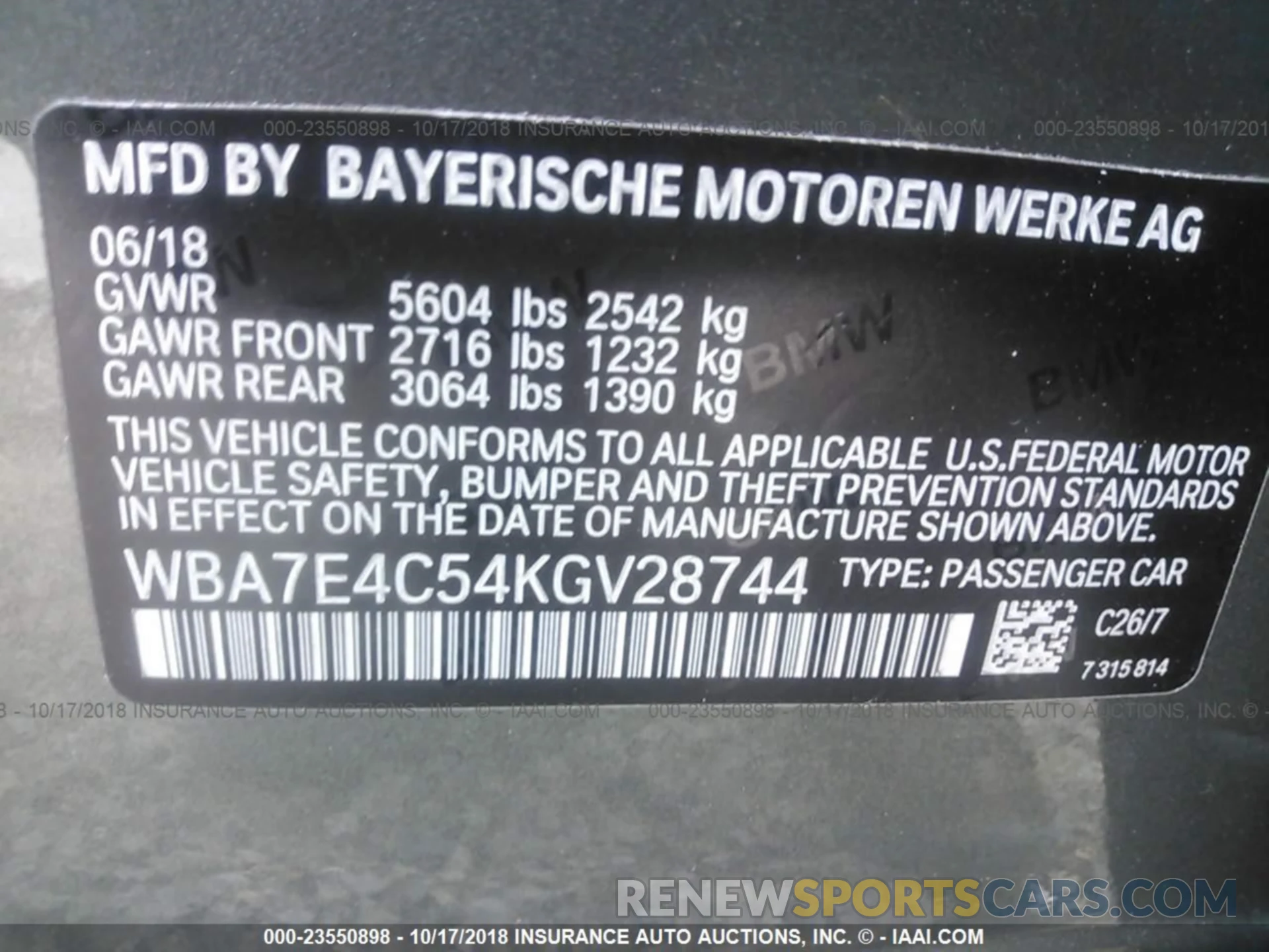 9 Photograph of a damaged car WBA7E4C54KGV28744 Bmw 740 2019
