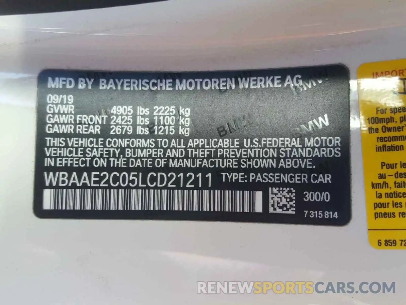 10 Photograph of a damaged car WBAAE2C05LCD21211 BMW 8 SERIES 2020