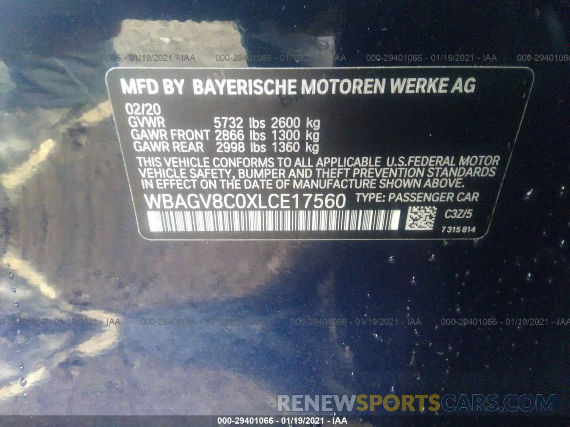 9 Photograph of a damaged car WBAGV8C0XLCE17560 BMW 8 SERIES 2020