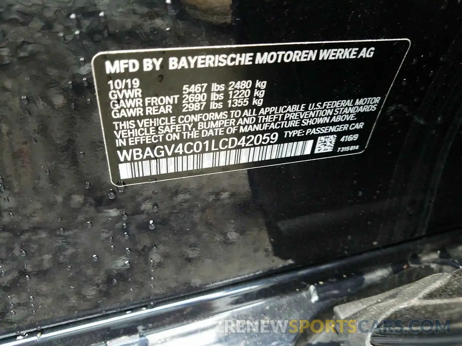 10 Фотография поврежденного автомобиля WBAGV4C01LCD42059 BMW 840XI 2020