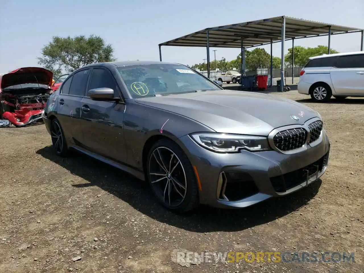 1 Photograph of a damaged car 3MW5U7J02L8B34923 BMW M3 2020