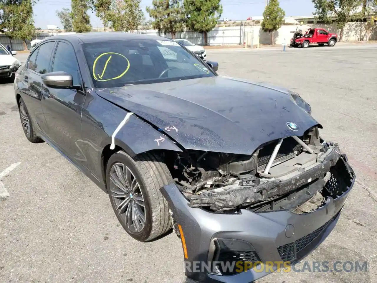 1 Photograph of a damaged car WBA5U7C02LFH22019 BMW M3 2020