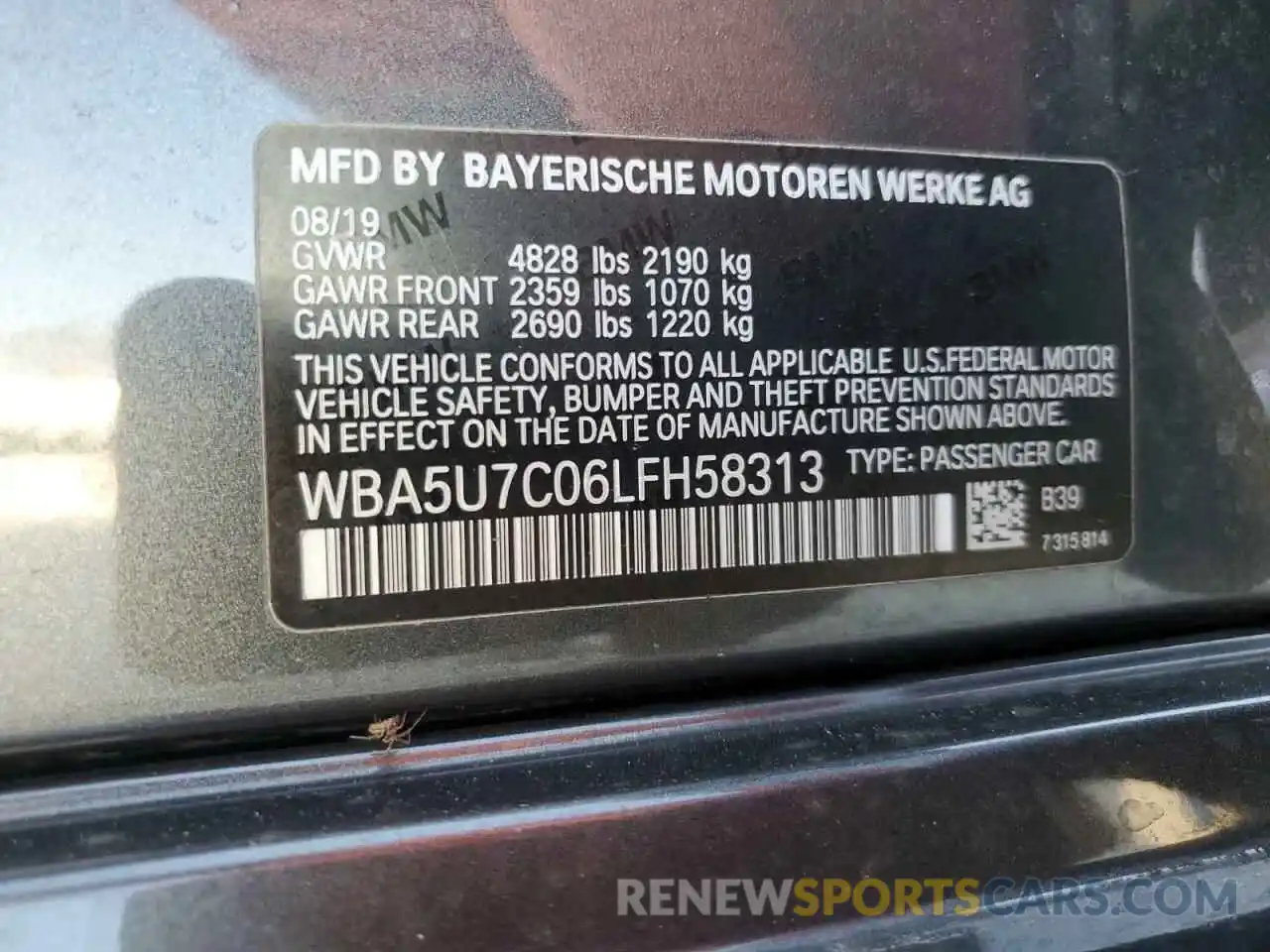 12 Фотография поврежденного автомобиля WBA5U7C06LFH58313 BMW M3 2020