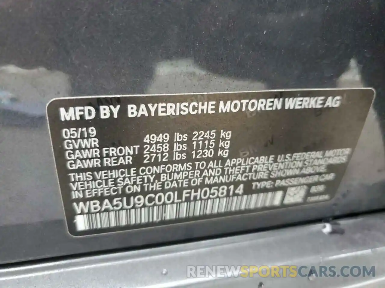 12 Photograph of a damaged car WBA5U9C00LFH05814 BMW M3 2020