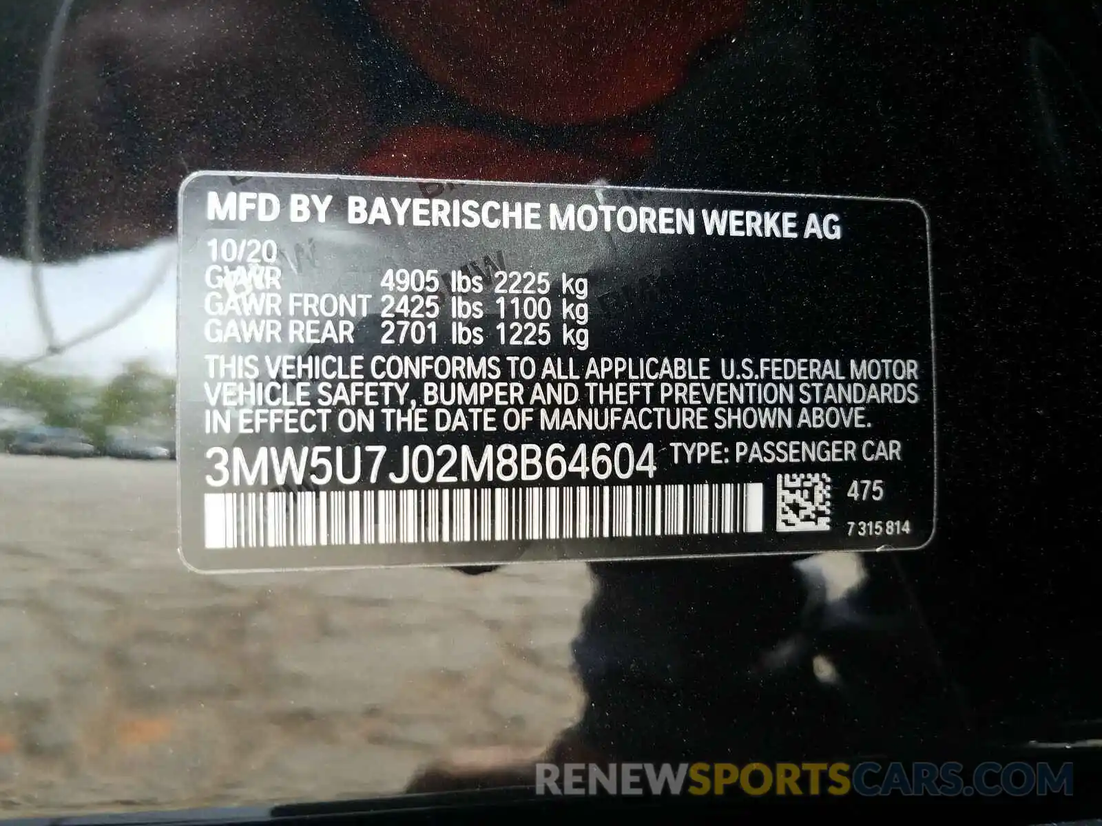 10 Фотография поврежденного автомобиля 3MW5U7J02M8B64604 BMW M3 2021