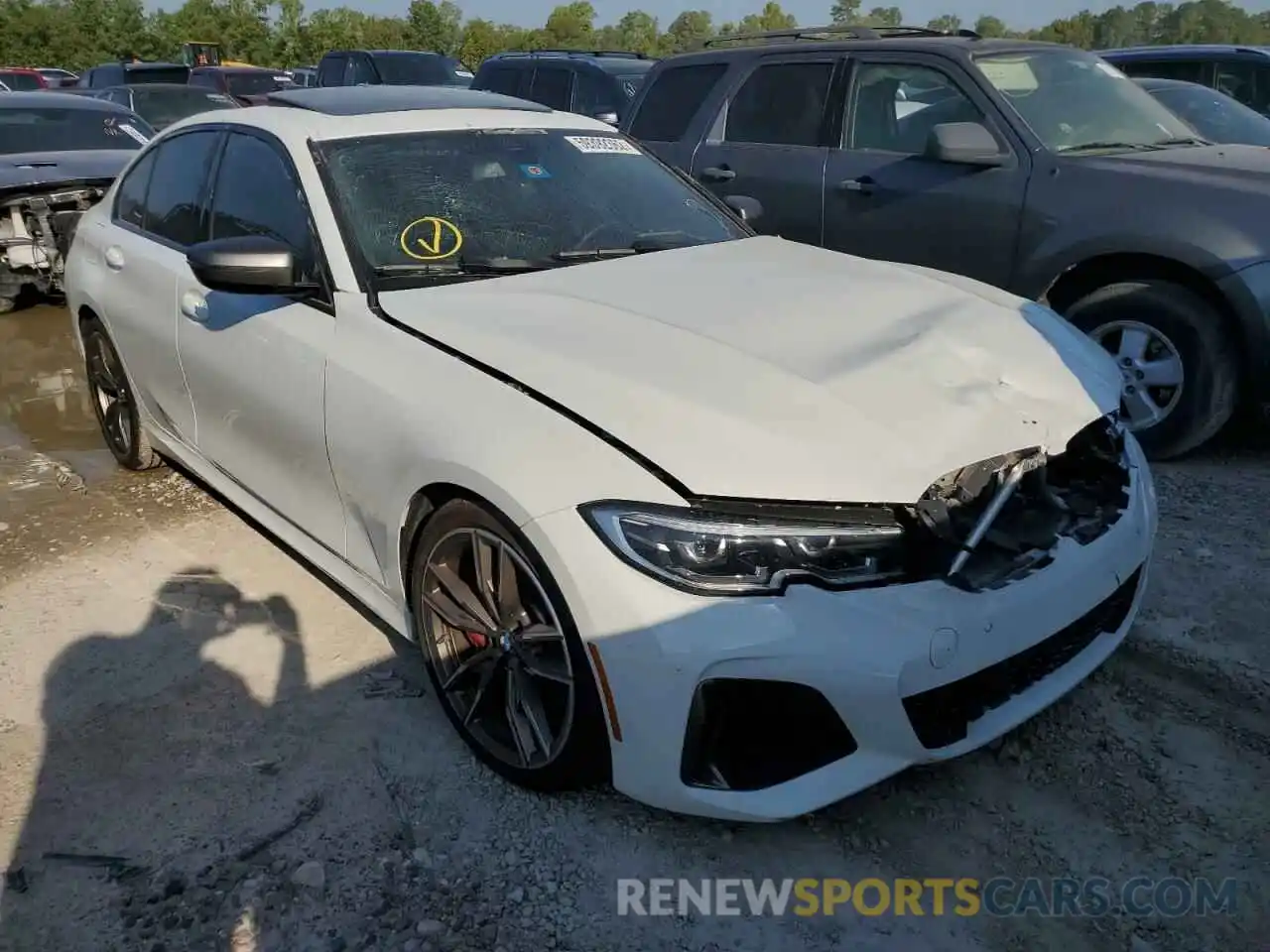 1 Photograph of a damaged car 3MW5U7J0XM8B55293 BMW M3 2021