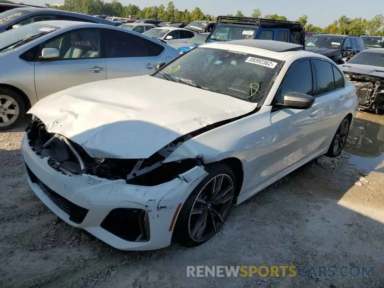 2 Photograph of a damaged car 3MW5U7J0XM8B55293 BMW M3 2021