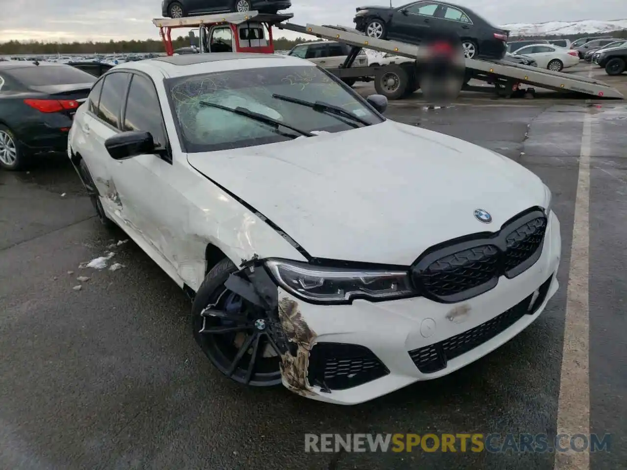 1 Photograph of a damaged car 3MW5U9J01M8B55873 BMW M3 2021