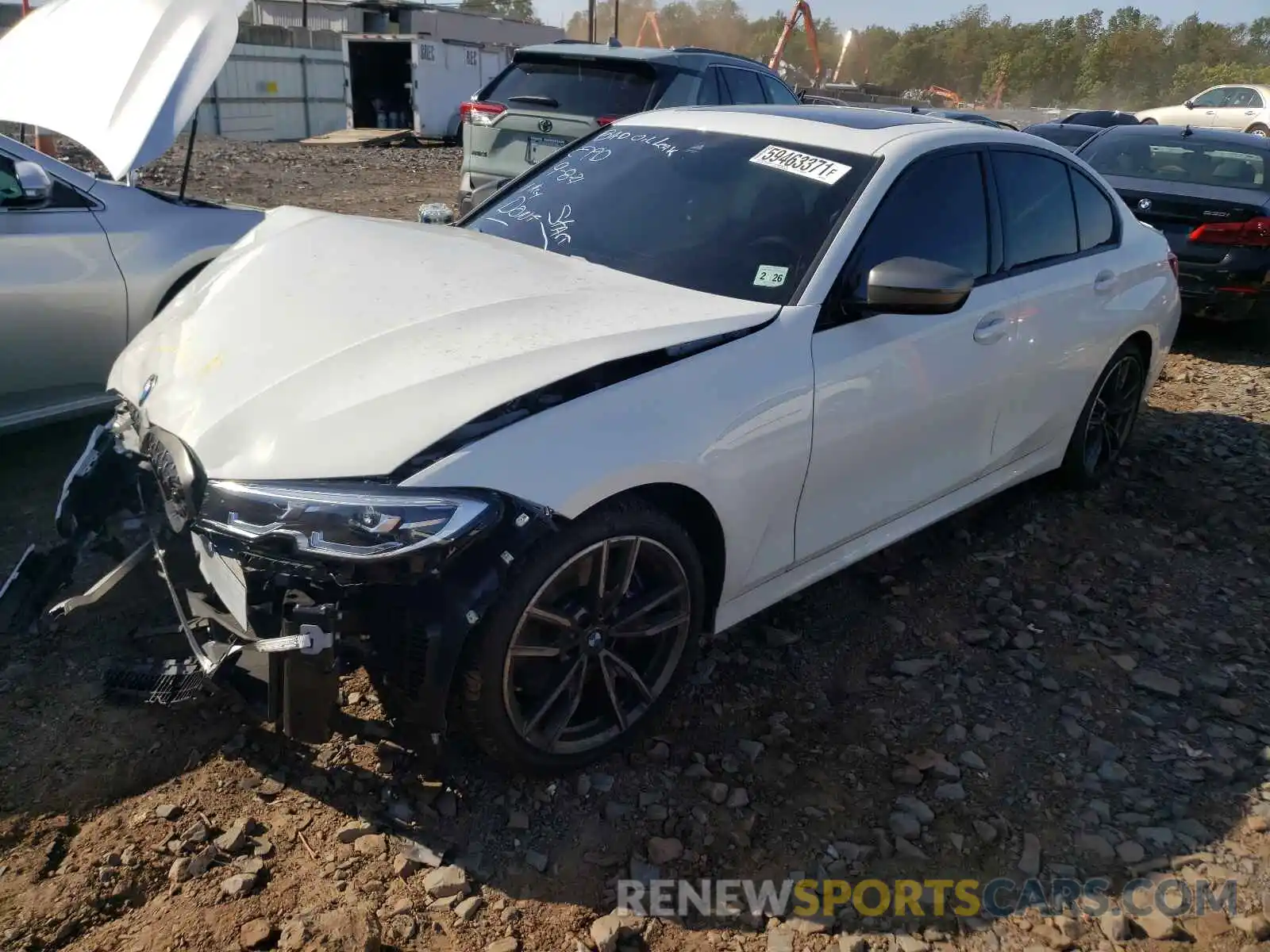 2 Photograph of a damaged car 3MW5U9J01M8B55985 BMW M3 2021