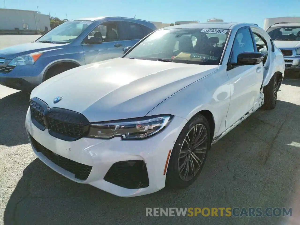 2 Photograph of a damaged car 3MW5U9J01M8B94009 BMW M3 2021