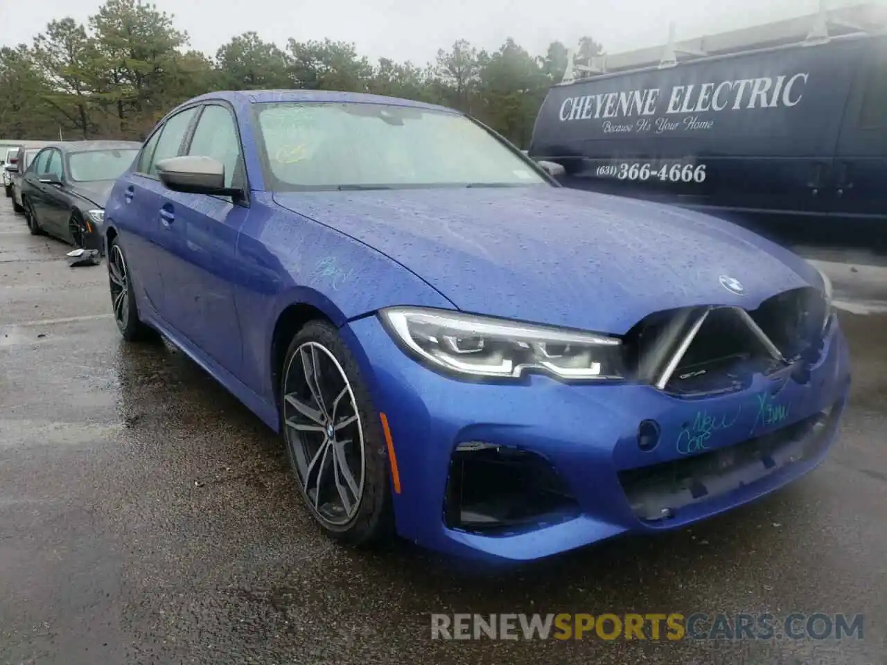 1 Photograph of a damaged car 3MW5U9J04M8B65216 BMW M3 2021