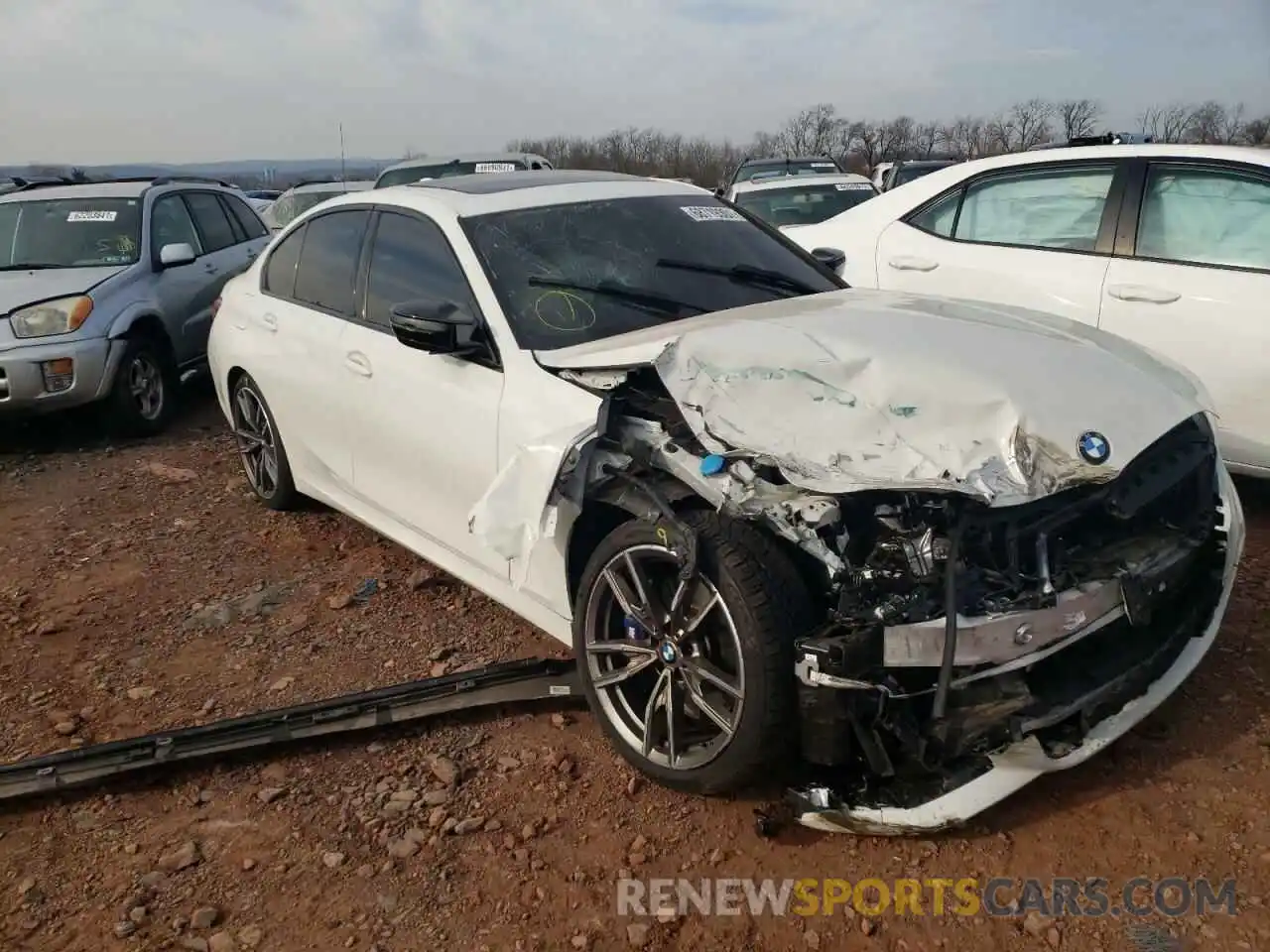 1 Photograph of a damaged car 3MW5U9J0XM8B62787 BMW M3 2021