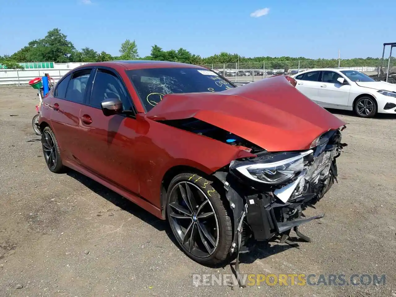 1 Photograph of a damaged car 3MW5U9J00N8C24635 BMW M3 2022