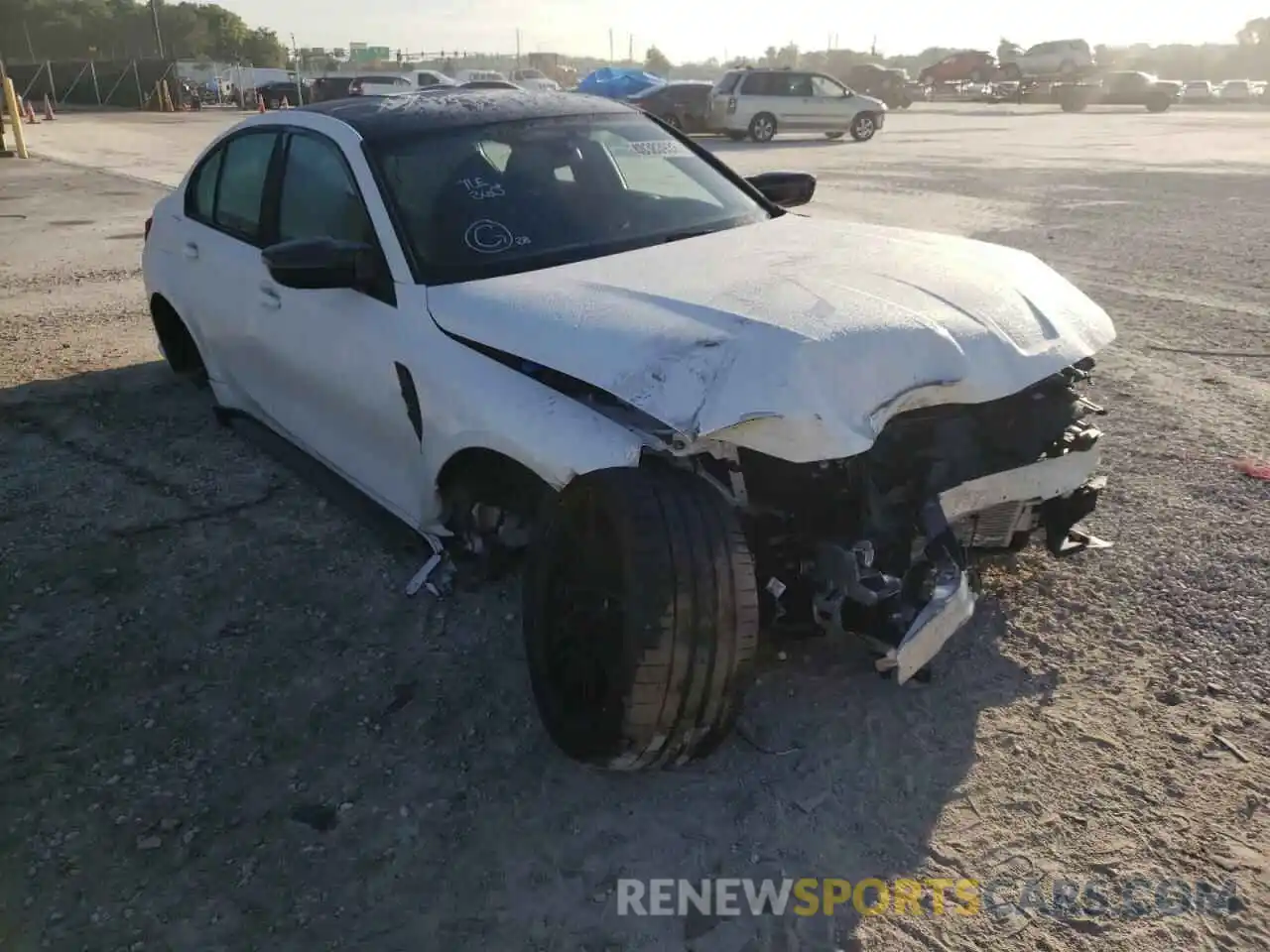 1 Photograph of a damaged car WBS33AY03NFM36952 BMW M3 2022