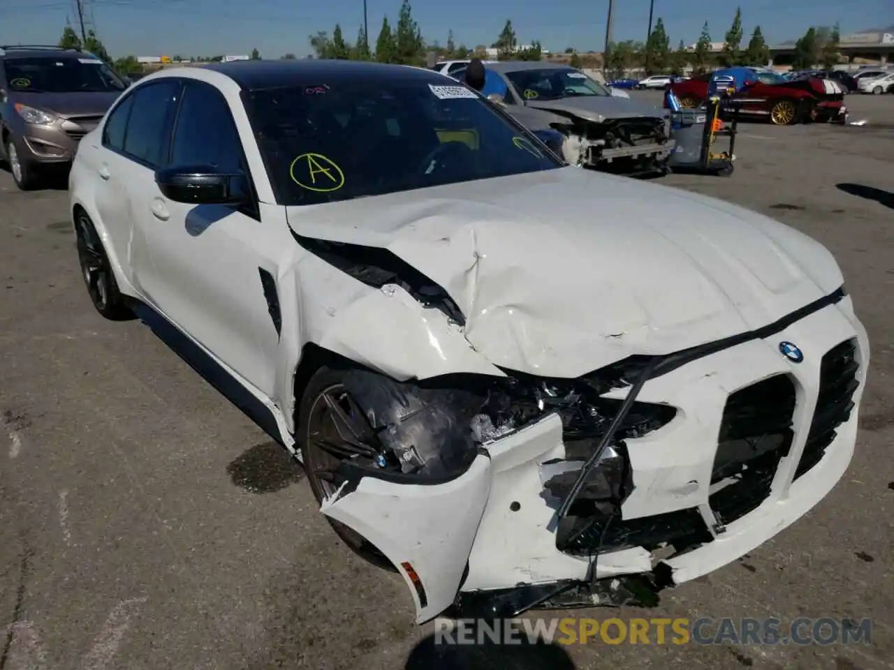 1 Photograph of a damaged car WBS33AY04NFM27712 BMW M3 2022