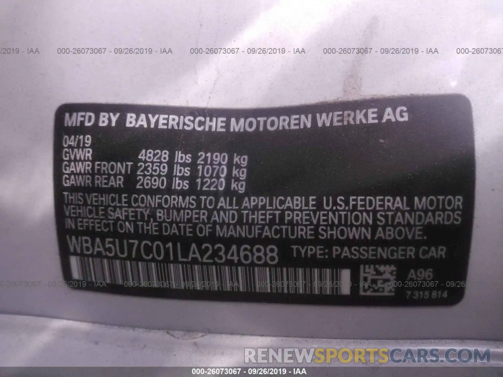 9 Photograph of a damaged car WBA5U7C01LA234688 BMW M340I 2020