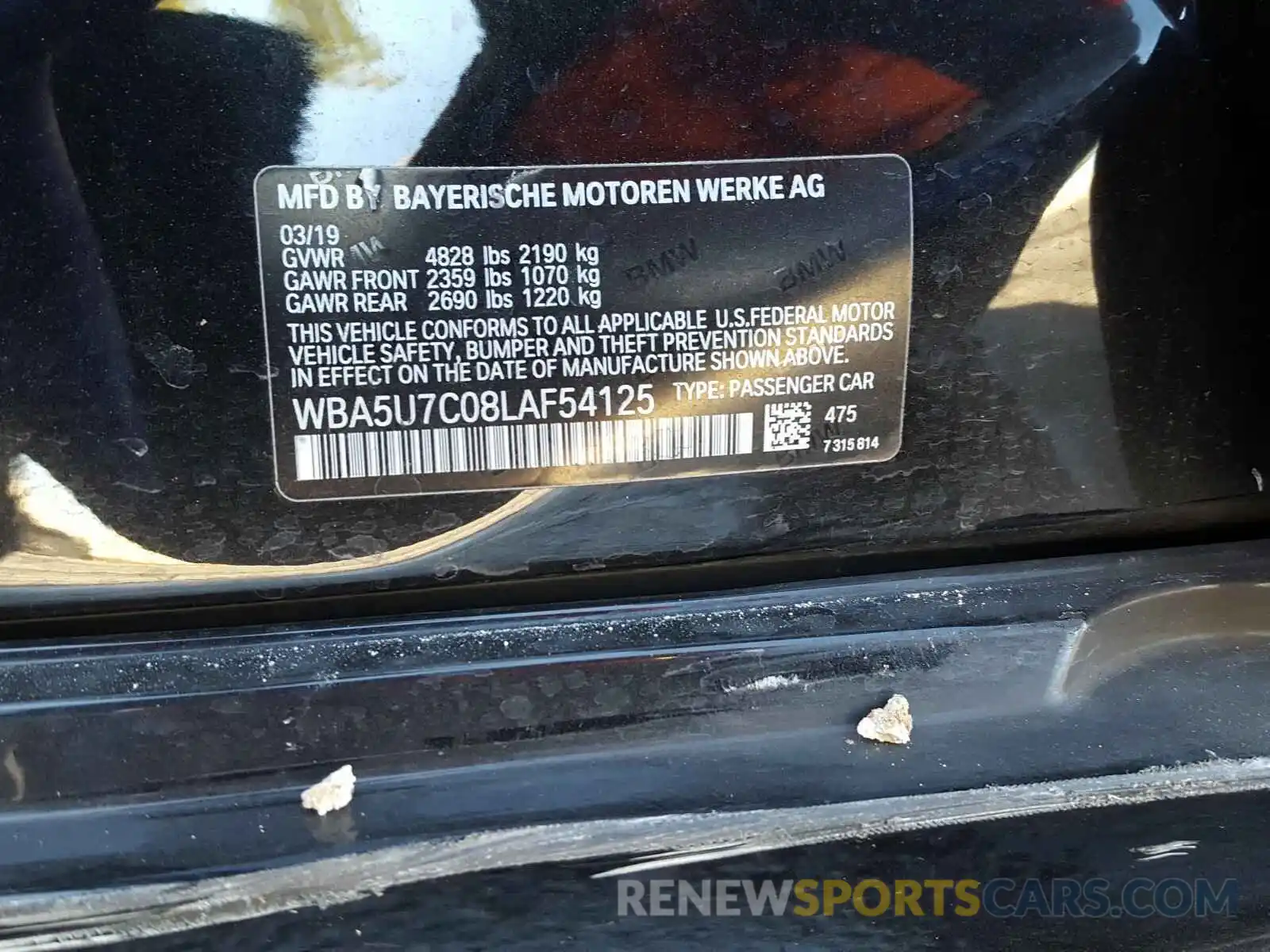 10 Фотография поврежденного автомобиля WBA5U7C08LAF54125 BMW M340I 2020