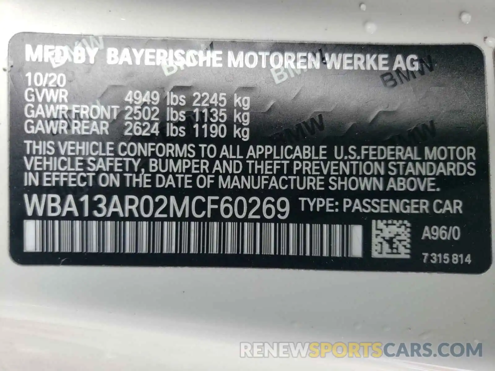 10 Фотография поврежденного автомобиля WBA13AR02MCF60269 BMW M4 2021