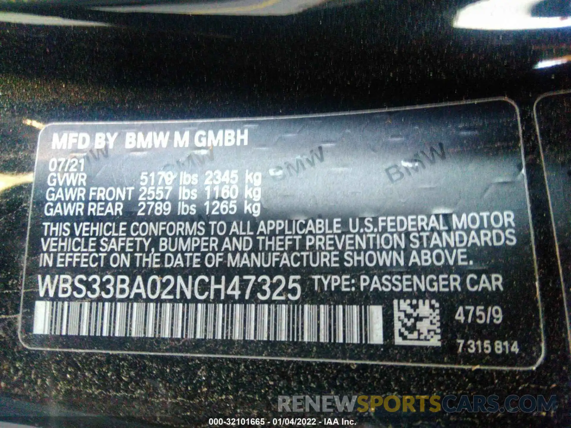 9 Photograph of a damaged car WBS33BA02NCH47325 BMW M4 2022