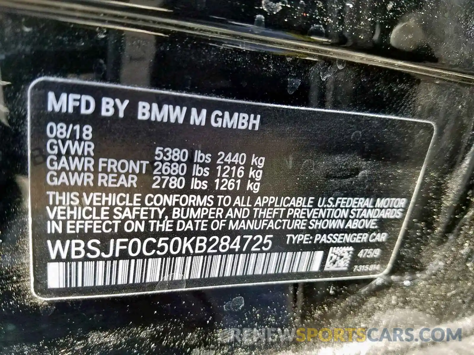 10 Фотография поврежденного автомобиля WBSJF0C50KB284725 BMW M5 2019