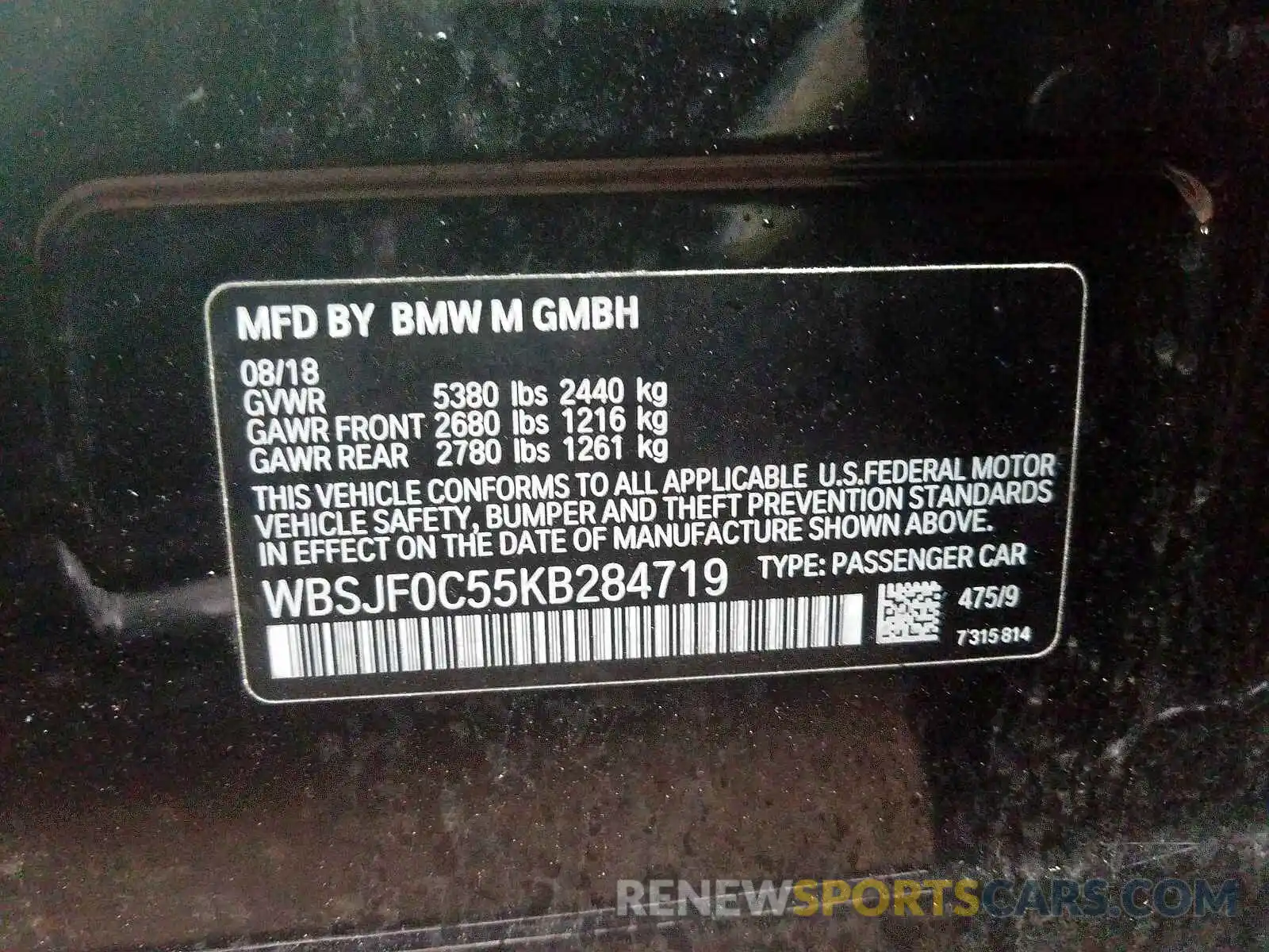 10 Фотография поврежденного автомобиля WBSJF0C55KB284719 BMW M5 2019