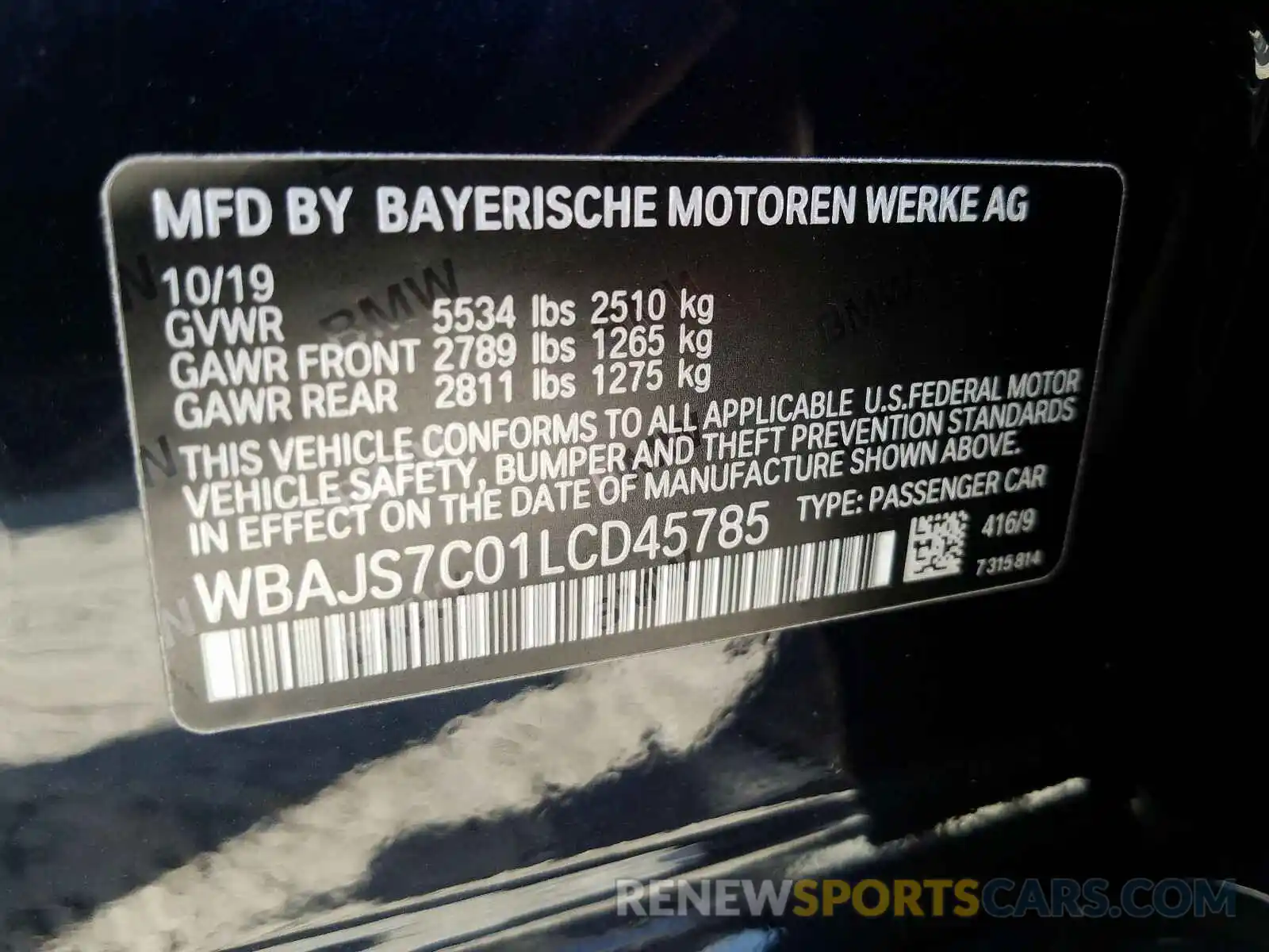 10 Фотография поврежденного автомобиля WBAJS7C01LCD45785 BMW M5 2020