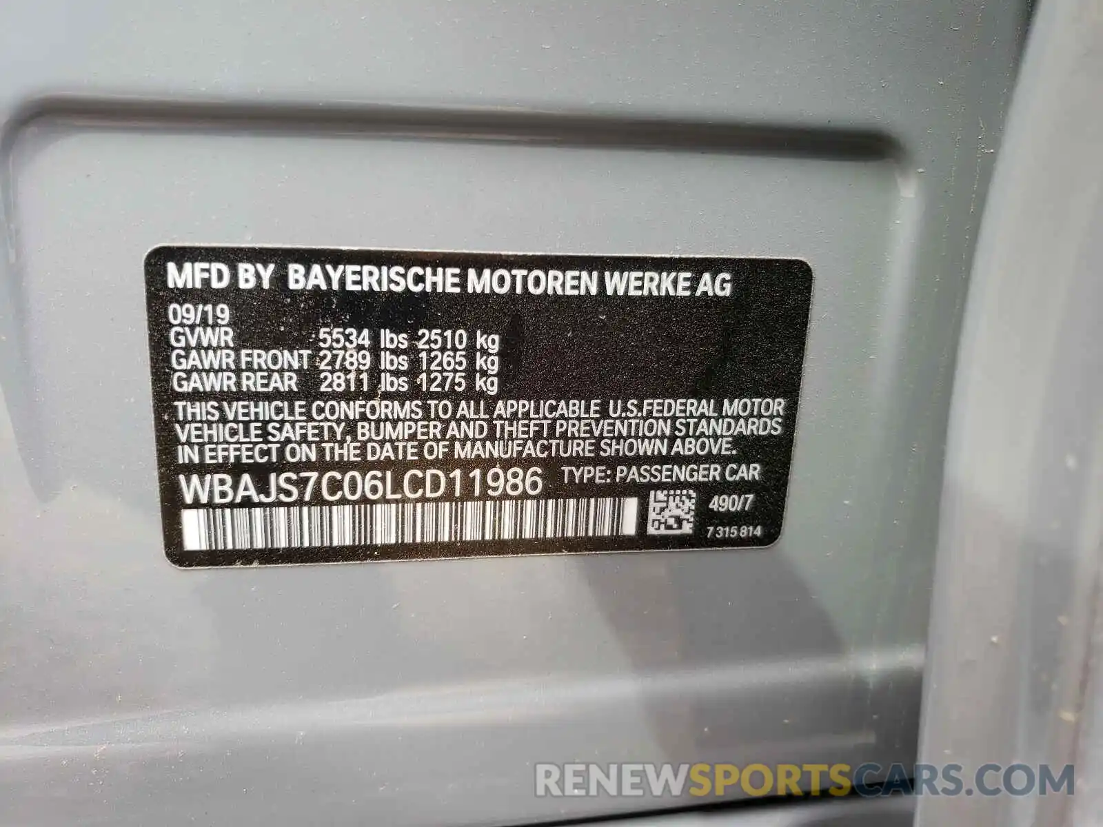 10 Фотография поврежденного автомобиля WBAJS7C06LCD11986 BMW M5 2020