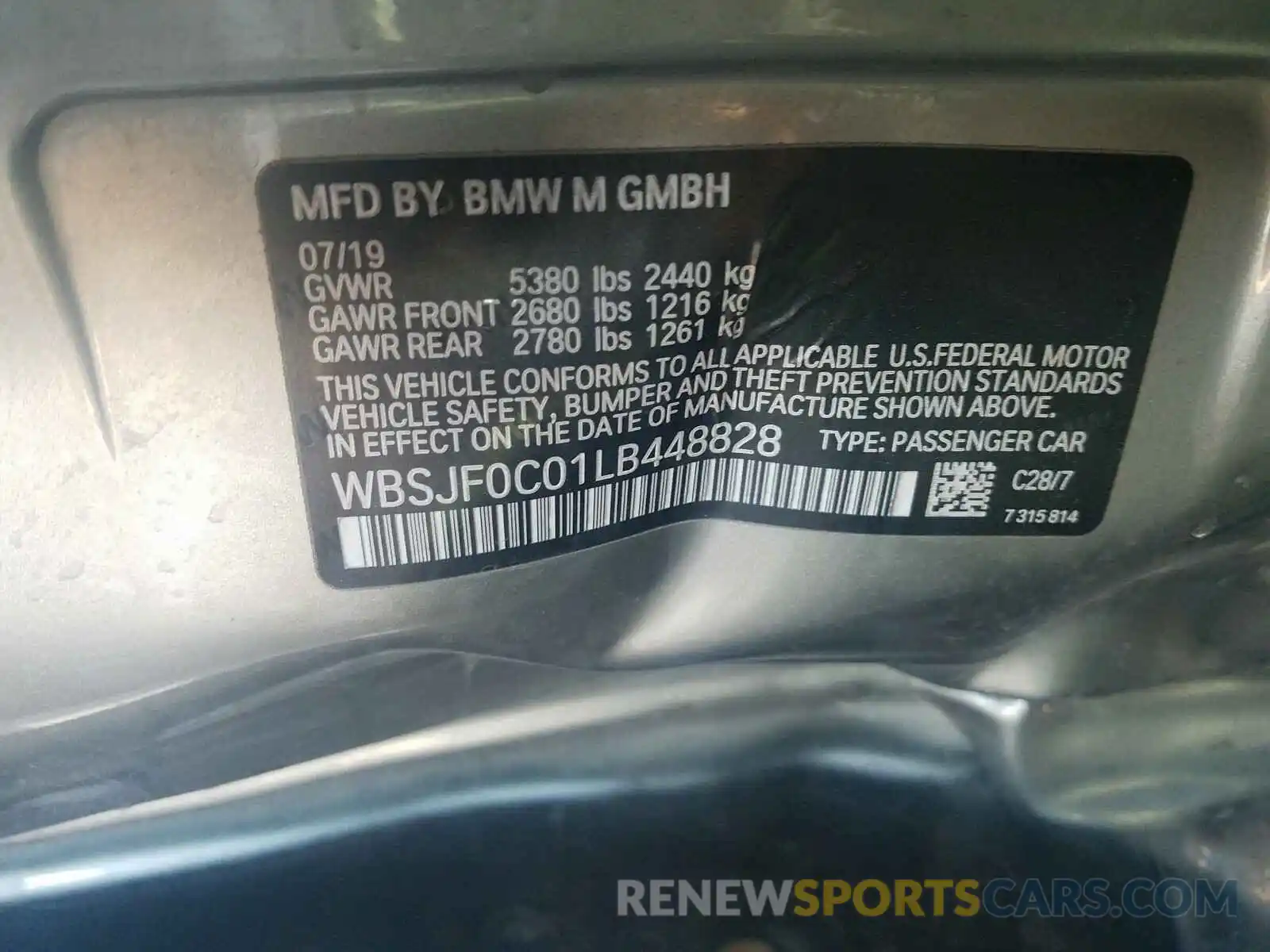 10 Photograph of a damaged car WBSJF0C01LB448828 BMW M5 2020