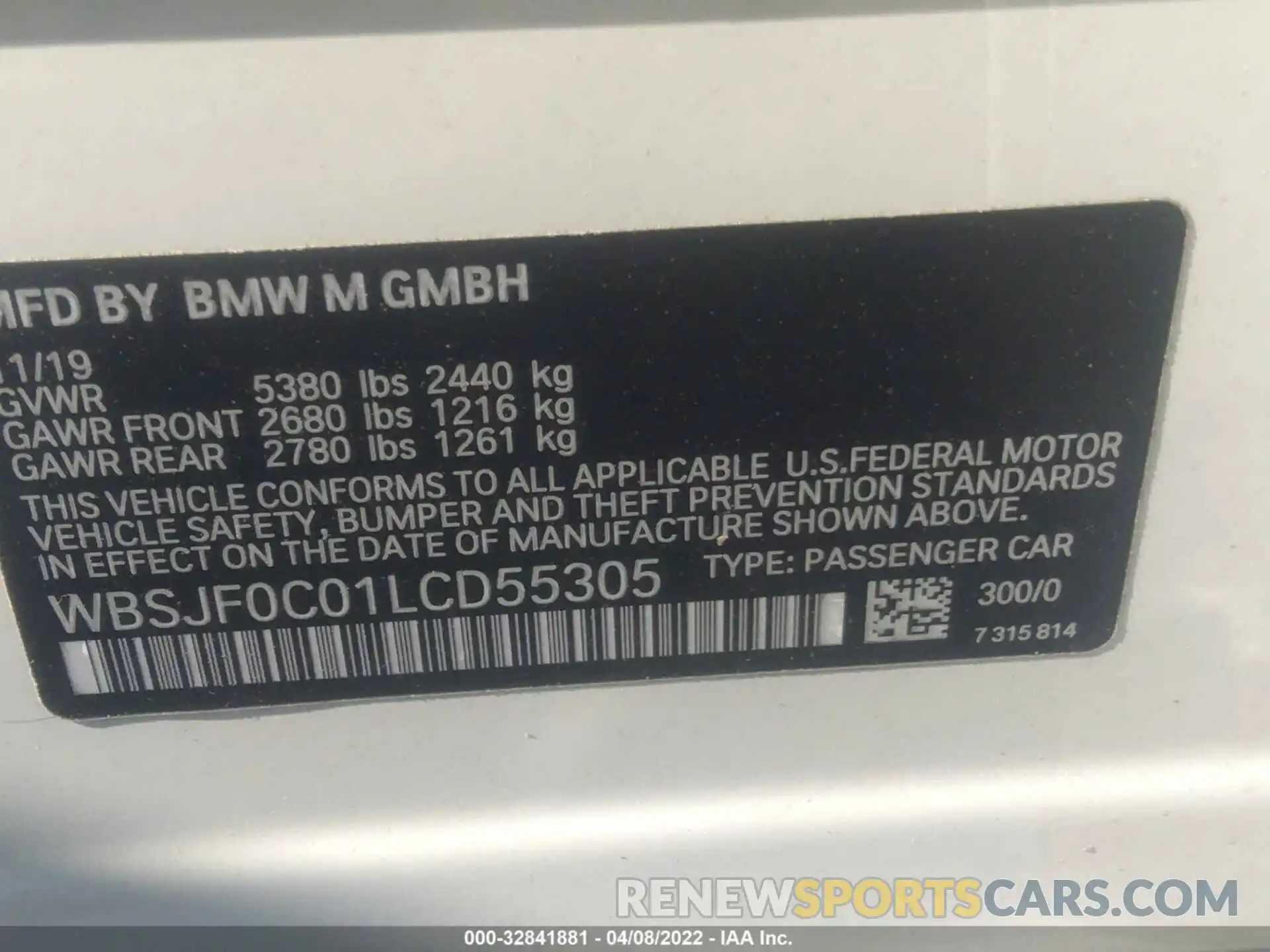 9 Photograph of a damaged car WBSJF0C01LCD55305 BMW M5 2020