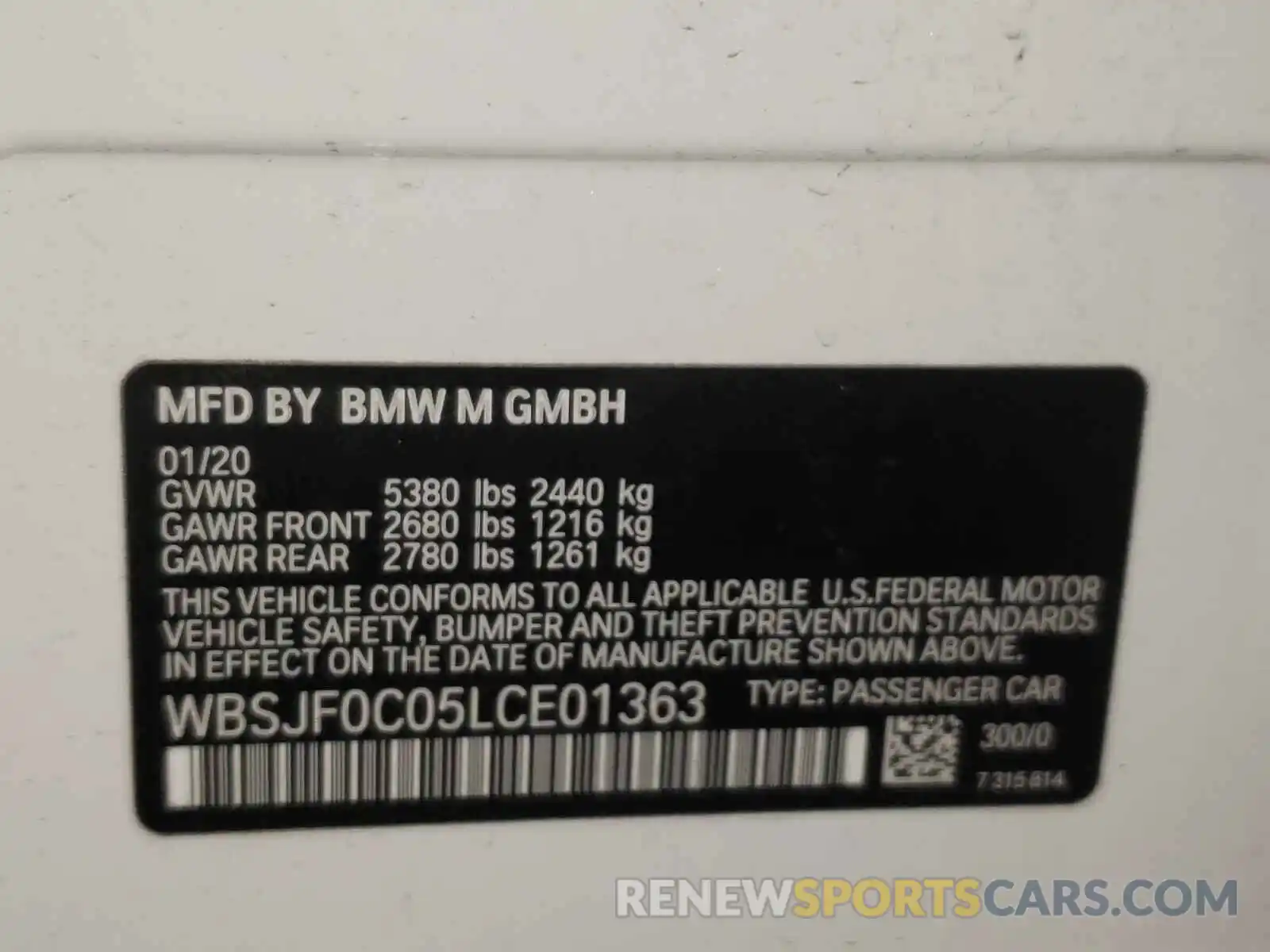 10 Photograph of a damaged car WBSJF0C05LCE01363 BMW M5 2020