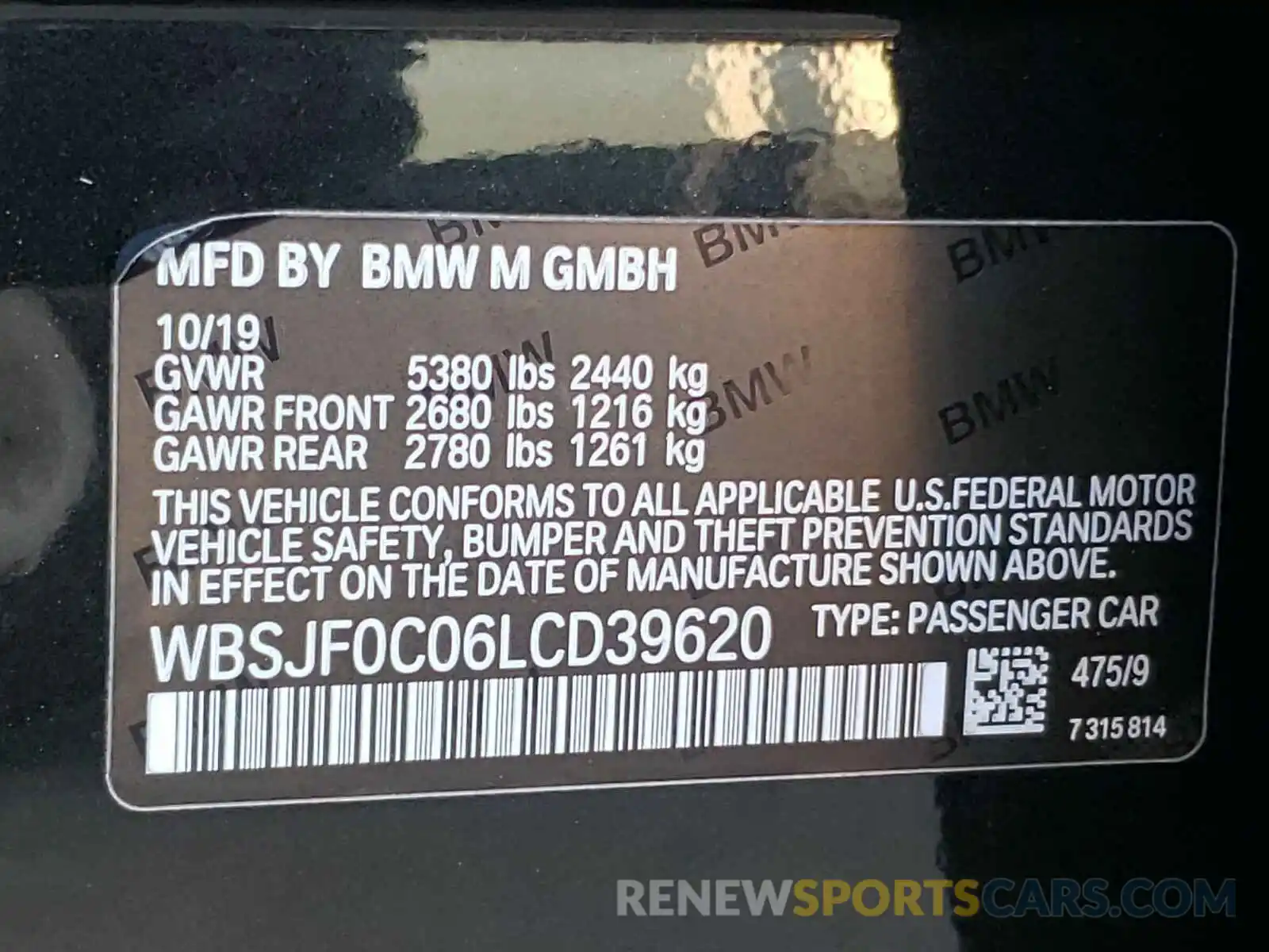 10 Фотография поврежденного автомобиля WBSJF0C06LCD39620 BMW M5 2020