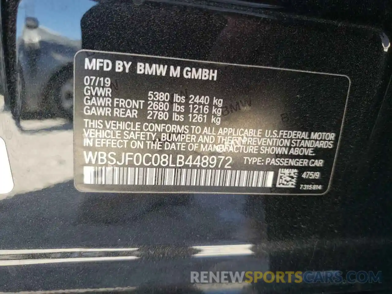 10 Фотография поврежденного автомобиля WBSJF0C08LB448972 BMW M5 2020