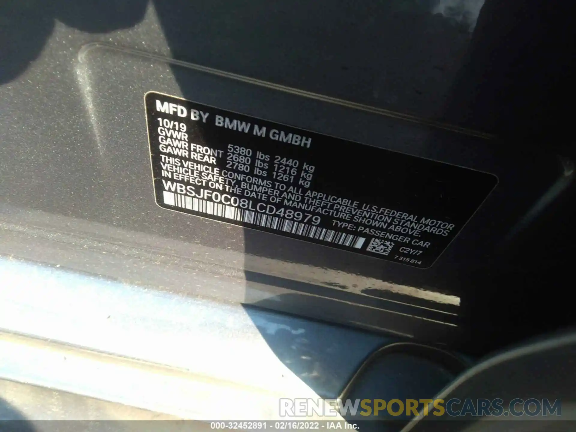 9 Фотография поврежденного автомобиля WBSJF0C08LCD48979 BMW M5 2020