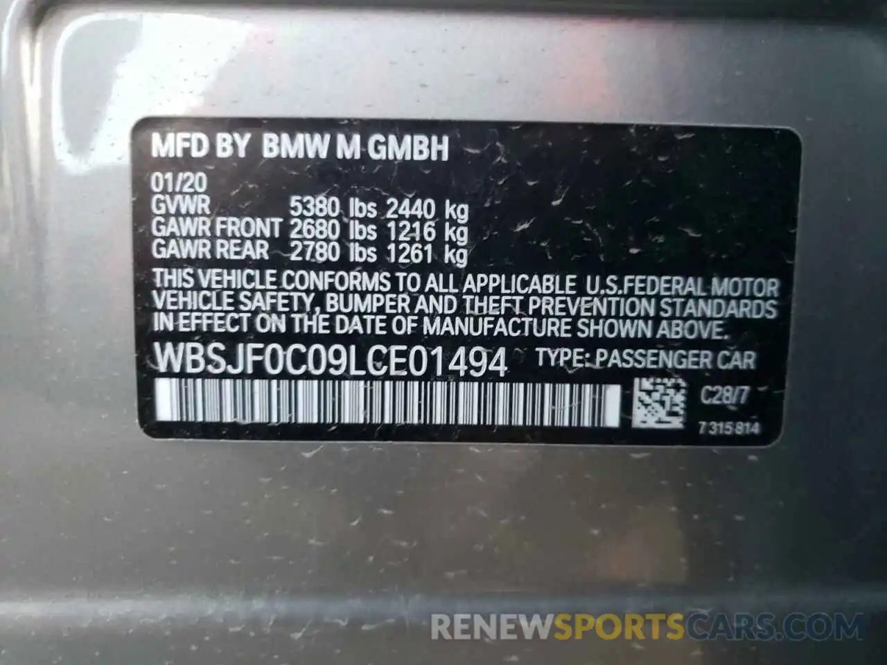 10 Фотография поврежденного автомобиля WBSJF0C09LCE01494 BMW M5 2020