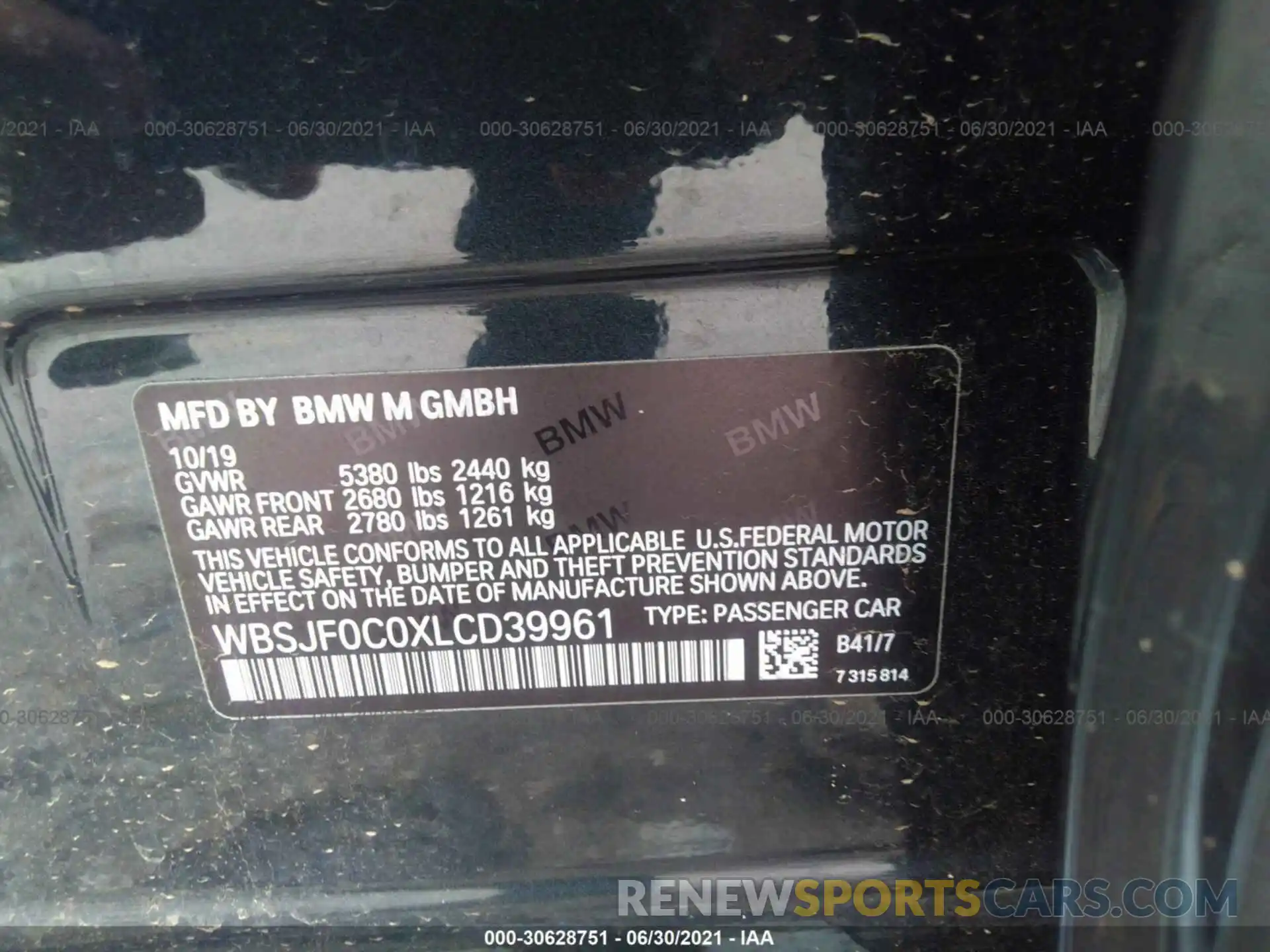 9 Фотография поврежденного автомобиля WBSJF0C0XLCD39961 BMW M5 2020