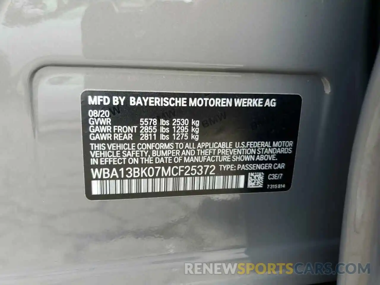 12 Фотография поврежденного автомобиля WBA13BK07MCF25372 BMW M5 2021