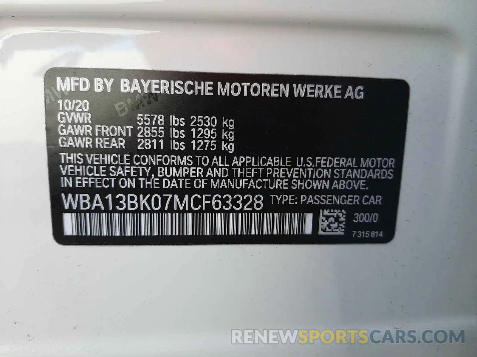 10 Photograph of a damaged car WBA13BK07MCF63328 BMW M5 2021